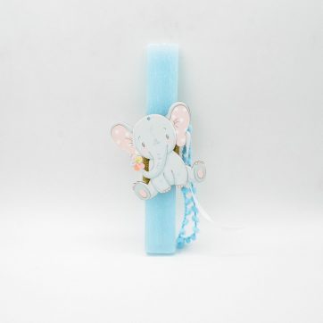 Εκκλησιαστικά Είδη Λαγός Λαμπάδα Μπλέ με Ελεφαντάκι