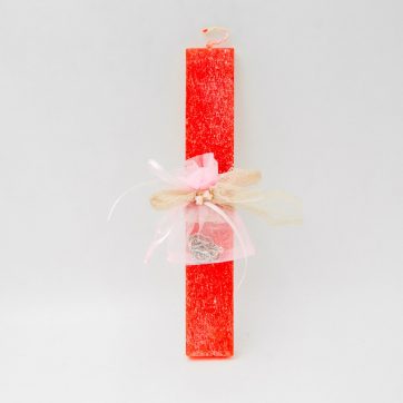 Εκκλησιαστικά Είδη Λαγός Λαμπάδα Κόκκινη με Κολιέ