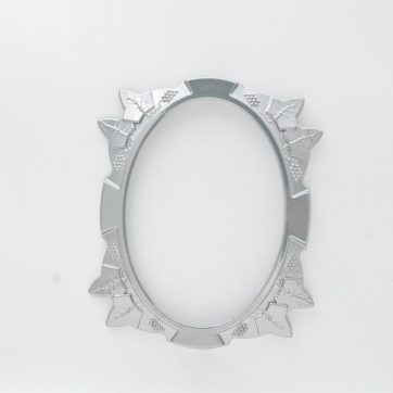 Εκκλησιαστικά Είδη Λαγός Κορνίζα Οβάλ Λουλούδι Νίκελ Ματ 13*18