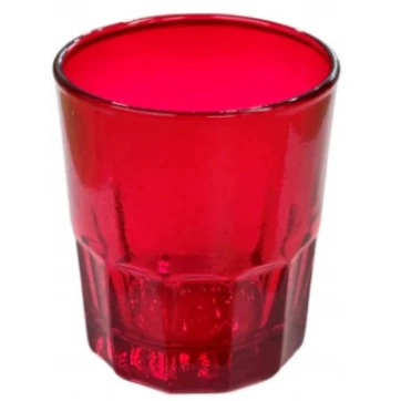 Εκκλησιαστικά Είδη Λαγός Καντηλοκούπα Γυάλινη Μικρή Πολύγωνη Κόκκινη