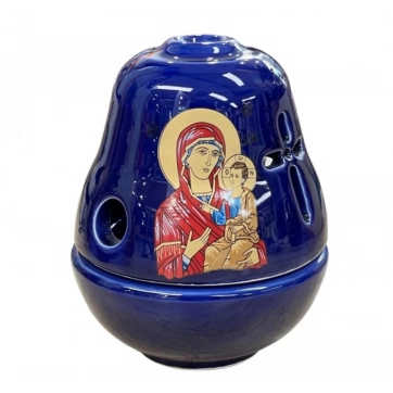 Εκκλησιαστικά Είδη Λαγός Καντήλι Κεραμικό Καμπάνα Μπλε