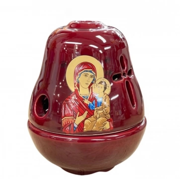 Εκκλησιαστικά Είδη Λαγός Καντήλι Κεραμικό Καμπάνα Μπορντό