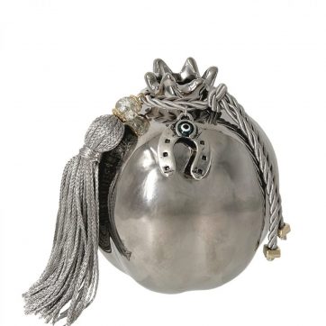 Εκκλησιαστικά Είδη Λαγός Ρόδι Κεραμικό Μεσαίο Ασημί με Πέταλο