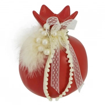 Εκκλησιαστικά Είδη Λαγός Ρόδι Κεραμικό Μεσαίο Κόκκινο με Χάντρες