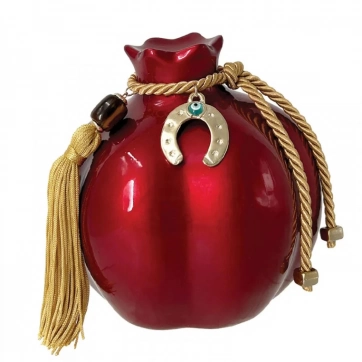 Εκκλησιαστικά Είδη Λαγός Ρόδι Κεραμικό με Πέταλο Κόκκινο Μεγάλο