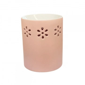 Εκκλησιαστικά Είδη Λαγός Αρωματιστής Κεραμικός Κύλινδρος Με Λουλούδια Ροζ