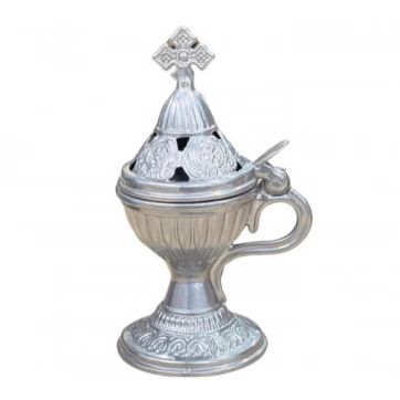 Εκκλησιαστικά Είδη Λαγός Θυμιατό Μεταλλικό Άλφα Ασημί