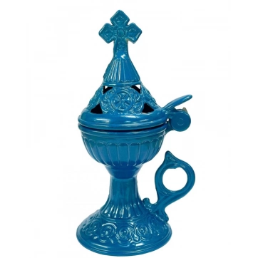 Εκκλησιαστικά Είδη Λαγός Θυμιατό Μεταλλικό Άλφα Μικρό Μπλε