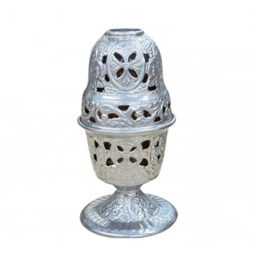 Εκκλησιαστικά Είδη Λαγός Καντήλι Μεταλλικό Κουκουνάρα Ασημί