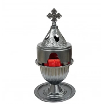 Εκκλησιαστικά Είδη Λαγός Καντήλι Μεταλλικό Σταυρός Ανθρακί