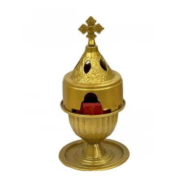 Εκκλησιαστικά Είδη Λαγός Καντήλι Μεταλλικό Σταυρός Χρυσό